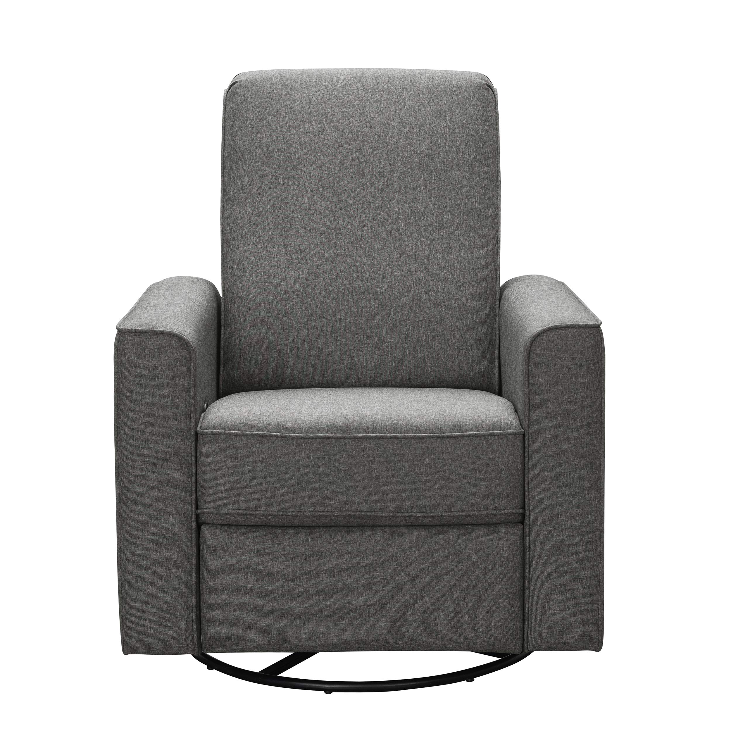 Abbyson Living Hampton Swivel Glider Nursery Recliner - Upholstered, Fully Padded, Reclining Rocking Chair, Grey