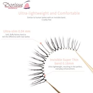 Dorisue Eelashes Natural look wispies Short lashes 3D natural looking eyelashes LightWeight eyelashes 4 Pairs lashes pack