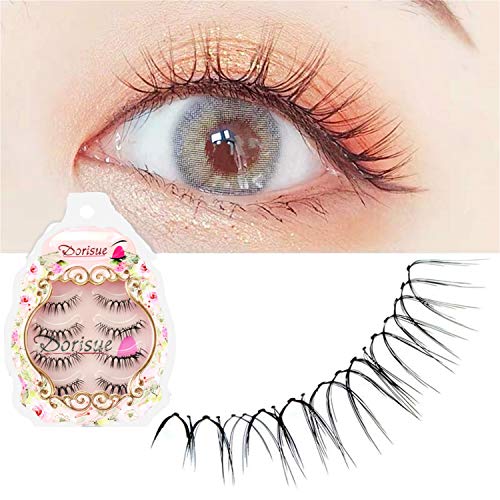 Dorisue Eelashes Natural look wispies Short lashes 3D natural looking eyelashes LightWeight eyelashes 4 Pairs lashes pack