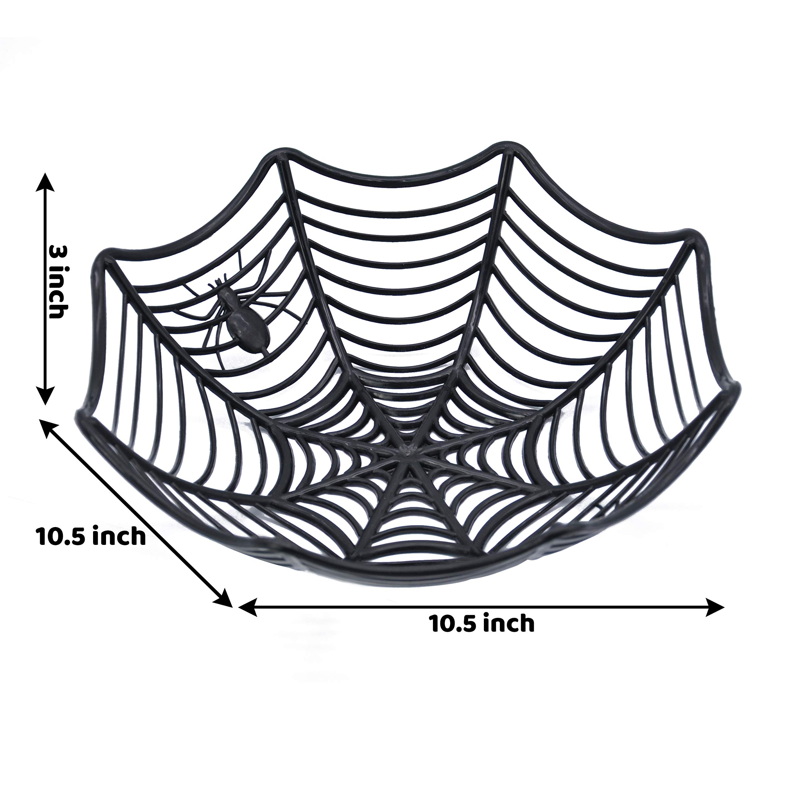 JOYIN 5 Halloween Spider Web Plastic Basket Bowls for Halloween Trick or Treat Hand Grabbing Candy Holder Bowls, Truck or Treat Spider Web Party Supplies Decoration