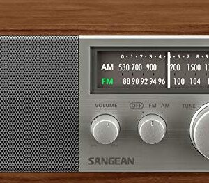 Sangean SG-116 Retro Wooden Cabinet Radio,Walnut-Silver