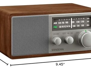 Sangean SG-116 Retro Wooden Cabinet Radio,Walnut-Silver