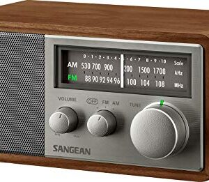 Sangean SG-116 Retro Wooden Cabinet Radio,Walnut-Silver