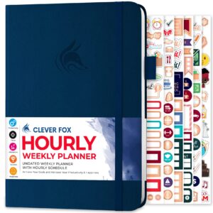 Clever Fox Planner Schedule – Undated Weekly & Monthly Life Planner with Time Slots, Appointment Book & Daily Organizer, A5 (Dark Blue)