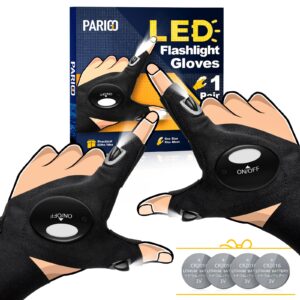 parigo led flashlight gloves, father day mens gifts for dad husband grandpa, cool gadget christmas birthday gifts for men adults him boyfriend guy, hand light for fishing camping grill car repairing