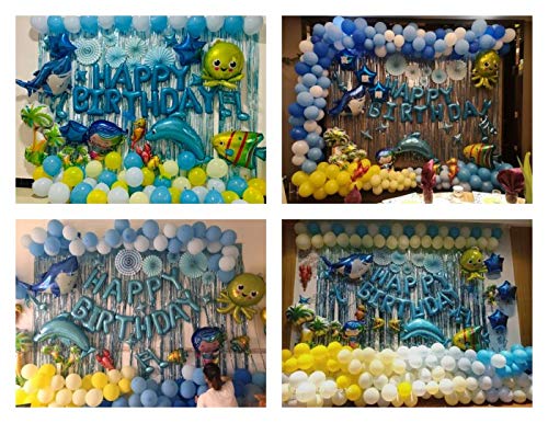 Under the Sea Party Decorations - Ocean Birhday Party Decorations Baby Shark Birthday Decorations Ocean Themed Under the Sea Balloon Arch for Baby Shower