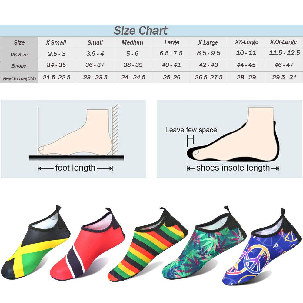 Water Shoes for Women and Men Quick-Dry Swim Beach Shoes for Outdoor Surfing Yoga Exercise Jamaica Flag Caribbean Reggae Rasta (Jamaica, 8.5)