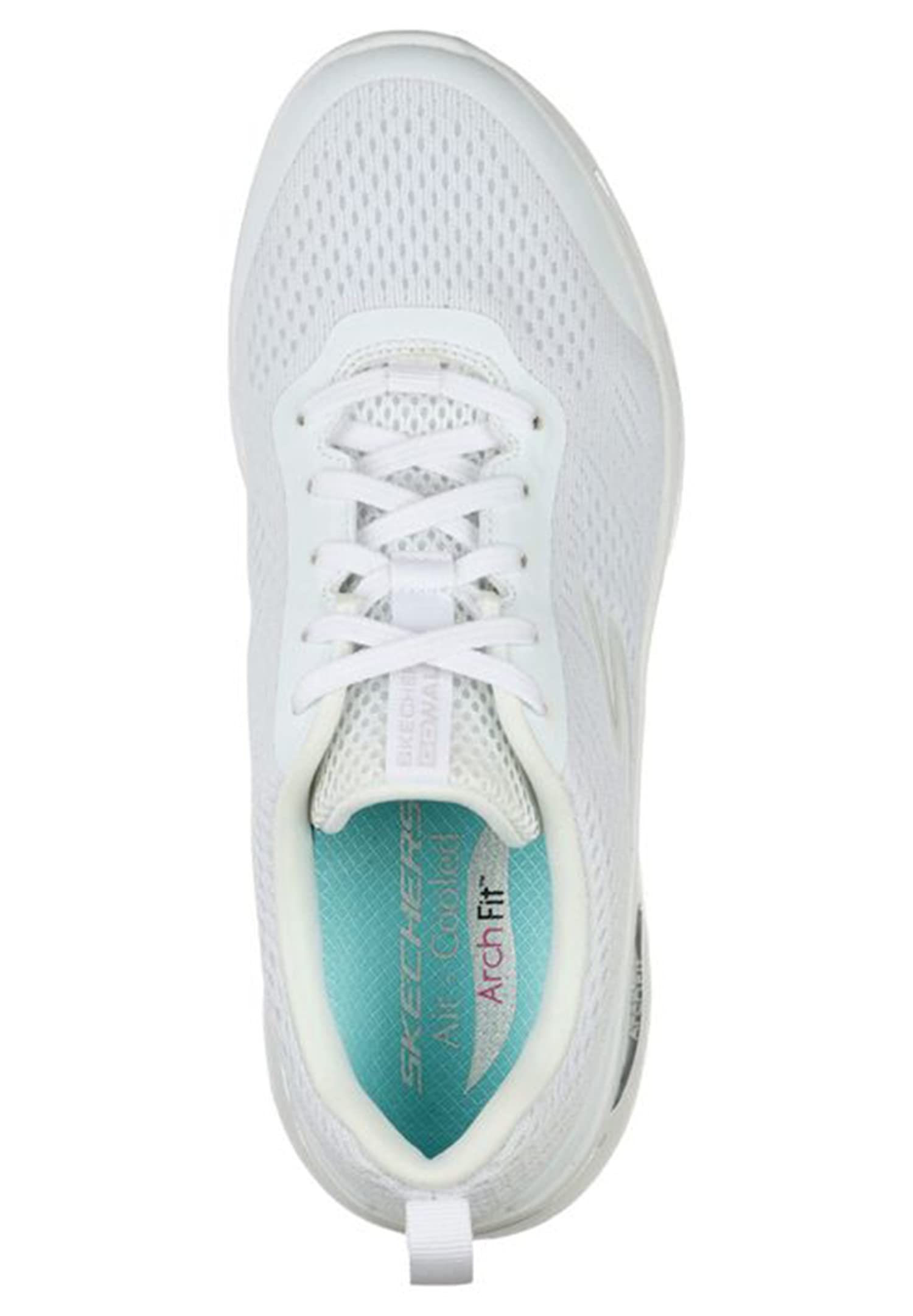 Skechers Women's Performance GO Walk Arch FIT-Motion Breeze Sneaker, White/Silver, 8