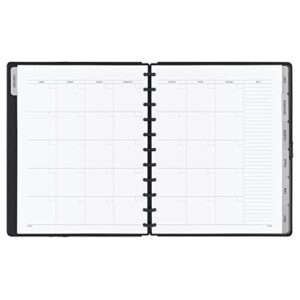 TUL® Discbound Monthly Planner Starter Set, Undated, Letter Size, Leather Cover, Black