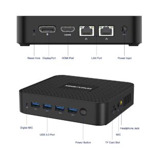 MINISFORUM GK41 Mini PC 8GB DDR4 256GB SSD Celeron J4125(up to 2.7GHz), Quad Core, HDMI&DP 4K@60Hz Outputs, 1x Gigabit Ethernet, 4X USB 3.0, Dual Band WiFi, Support PXE Boot