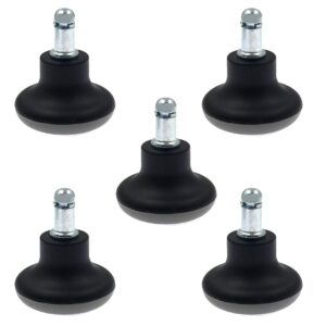 luomorgo 5 pcs 2" bell glides replacement office chair swivel caster wheels to fixed stationary castors, short profile bell glides