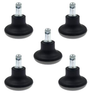 Luomorgo 5 Pcs 2" Bell Glides Replacement Office Chair Swivel Caster Wheels to Fixed Stationary Castors, Short Profile Bell Glides