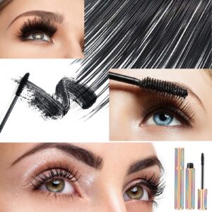 4d Silk Fiber Lash Mascara, Ksndurn Mascara - Waterproof Mascara - Sky High Mascara Black Volume and Length Lengthening No Clumping