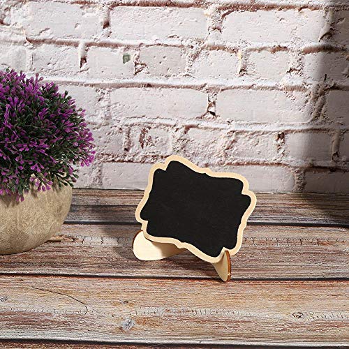 Taidda Mini Chalkboard Sign, 10Pcs Wooden Blackboard Small Chalkboard Labels with Easel Stand for Food Labels, Table Numbers, Weddings Party Decorationrd