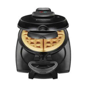 proctor silex belgian waffle maker with nonstick plates, single flip, cool-touch handle and removable drip tray for easy cleanup black (26090ps)