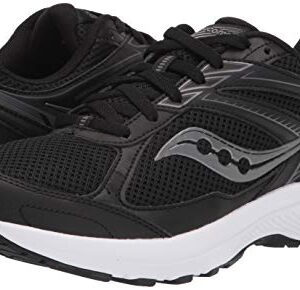 Saucony Men's Cohesion 14 Road Running Shoe, Black/White, 12