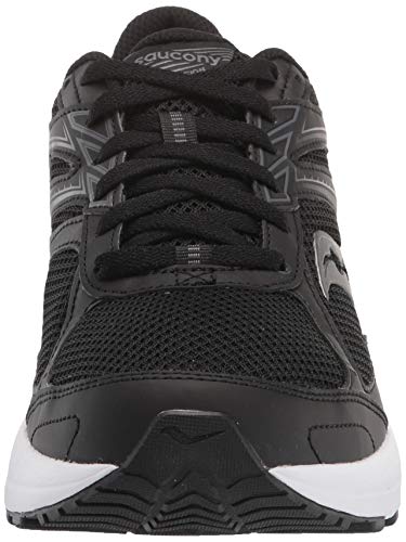 Saucony Men's Cohesion 14 Road Running Shoe, Black/White, 12