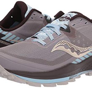 Saucony Women's Peregrine 11 Trail Running Shoe, Zinc/Sky/Loom, 9