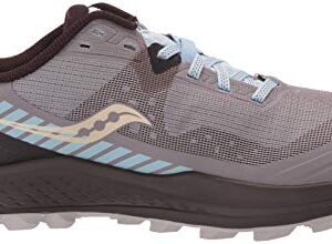 Saucony Women's Peregrine 11 Trail Running Shoe, Zinc/Sky/Loom, 9