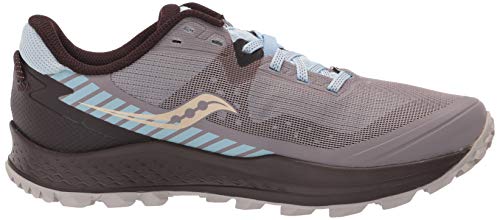 Saucony Women's Peregrine 11 Trail Running Shoe, Zinc/Sky/Loom, 9