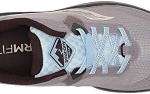 Saucony Women's Peregrine 11 Trail Running Shoe, Zinc/Sky/Loom, 9