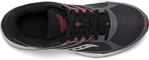 Saucony Women's Cohesion 14 Road Running Shoe, Charcoal/Coral, 8