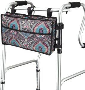 walker bag - walker storage bag, wheelchair/walker accessories bag, walker pouch for folding walker, universal fit for wheelchair, rollator, scooter.