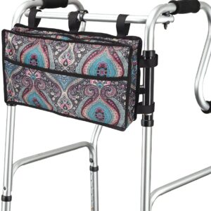 Walker Bag - Walker Storage Bag, Wheelchair/Walker Accessories Bag, Walker Pouch for Folding Walker, Universal Fit for Wheelchair, Rollator, Scooter.