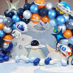 felice arts outer space party balloons kit space party supplies decoration with rocket astronaut balloon for birthday party baby shower sloar system party