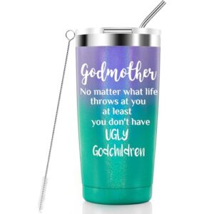 jerio godmother gifts from godchild,godparent proposal gift - 12 oz stainless steel wine tumbler gifts perfect mother’s day christmas gifts for god mom