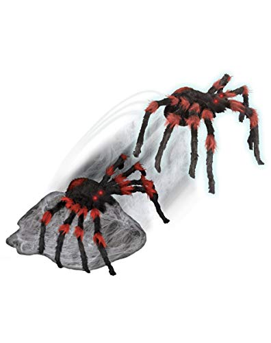 Spirit Halloween LED Red and Black Jumping Spider Animatronic | Halloween Décor | Horror Décor | 21 Inches | Moving Prop