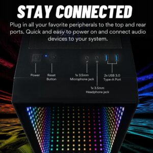 Empowered PC Continuum Micro Gaming Desktop - NVIDIA GeForce RTX 3070 (> 4060 Ti), AMD 6-Core Ryzen 5 5500 Processor, 16GB RAM, 512GB NVMe SSD, WiFi, Windows 11 Home - RGB Gamer Computer