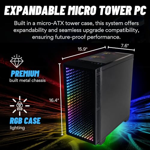 Empowered PC Continuum Micro Professional Desktop - Intel UHD Graphics 770, Intel i9-12900K (> Ryzen 9 5950X), 32GB DDR5, 512GB NVMe + 2TB, Wifi 6, Windows 11 Pro - Liquid Cooled RGB Business Computer