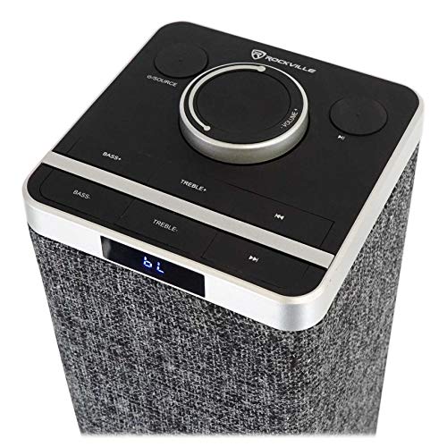 Rockville ONE-Tower All-in-One Tower Bluetooth Speaker System+HDMI/Optical/RCA, Black