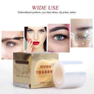 4 PCS Disposable Eyebrow Tattoo Plastic Wrap Preservative Film For Professional Eyebrow Lips Permanent Make Up Supplies Wrap Cover Tape Roll (4 Rolls Preservative Film)