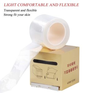 4 PCS Disposable Eyebrow Tattoo Plastic Wrap Preservative Film For Professional Eyebrow Lips Permanent Make Up Supplies Wrap Cover Tape Roll (4 Rolls Preservative Film)