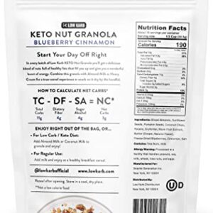 Low Karb NuTrail, Keto Blueberry Nut Granola Healthy Breakfast Cereal, Low Carb Snacks & Food, Almonds, Pecans, Coconut and More, 3 g Net Carbs, 1.37 lb, 22 Oz