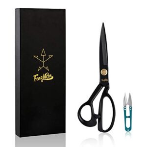 sewing scissors professional 10 inch heavy duty fabric shears for tailoring leather cloth black industrial strength high carbon steel tailor shears for home office dressmakers(right-handed) (10inch)
