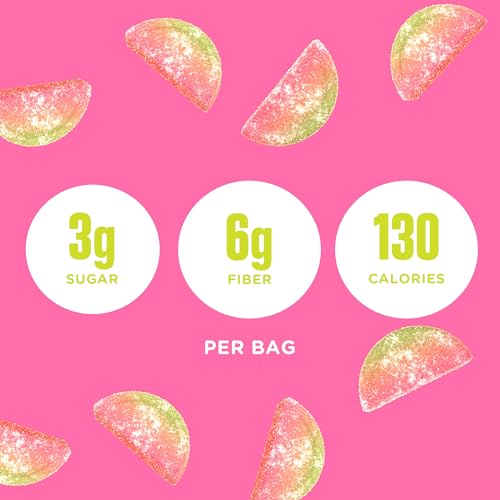 SmartSweets Sourmelon bites, Low Sugar Gummy Candy (3g), Low Calorie (130), Gluten-Free -1.8oz (Pack of 6) Packaging may vary