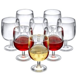 amazing abby - stacy - 12-ounce stackable plastic wine glasses (set of 8), reusable plastic wine glasses, bpa-free and shatter-proof, perfect for poolside, outdoors, camping, and more
