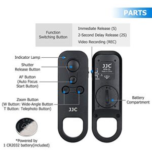 JJC Bluetooth Wireless Remote Control Shutter Release for Canon EOS R100 R50 R R3 R5 R6 II R7 R8 R10 RP M50 M6 Mark II M200 6D Mark II 90D Rebel SL3 SL2 T8i T7i V10 G7X Mark III G5X Mark II SX70HS