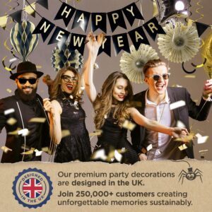 Premium Reusable Party Decorations - New Years Decorations 2024 - Multi-occasion Happy New Year Banner changes to Happy Birthday +more - Happy New Year Decorations 2024, New Years Eve Party Supplies