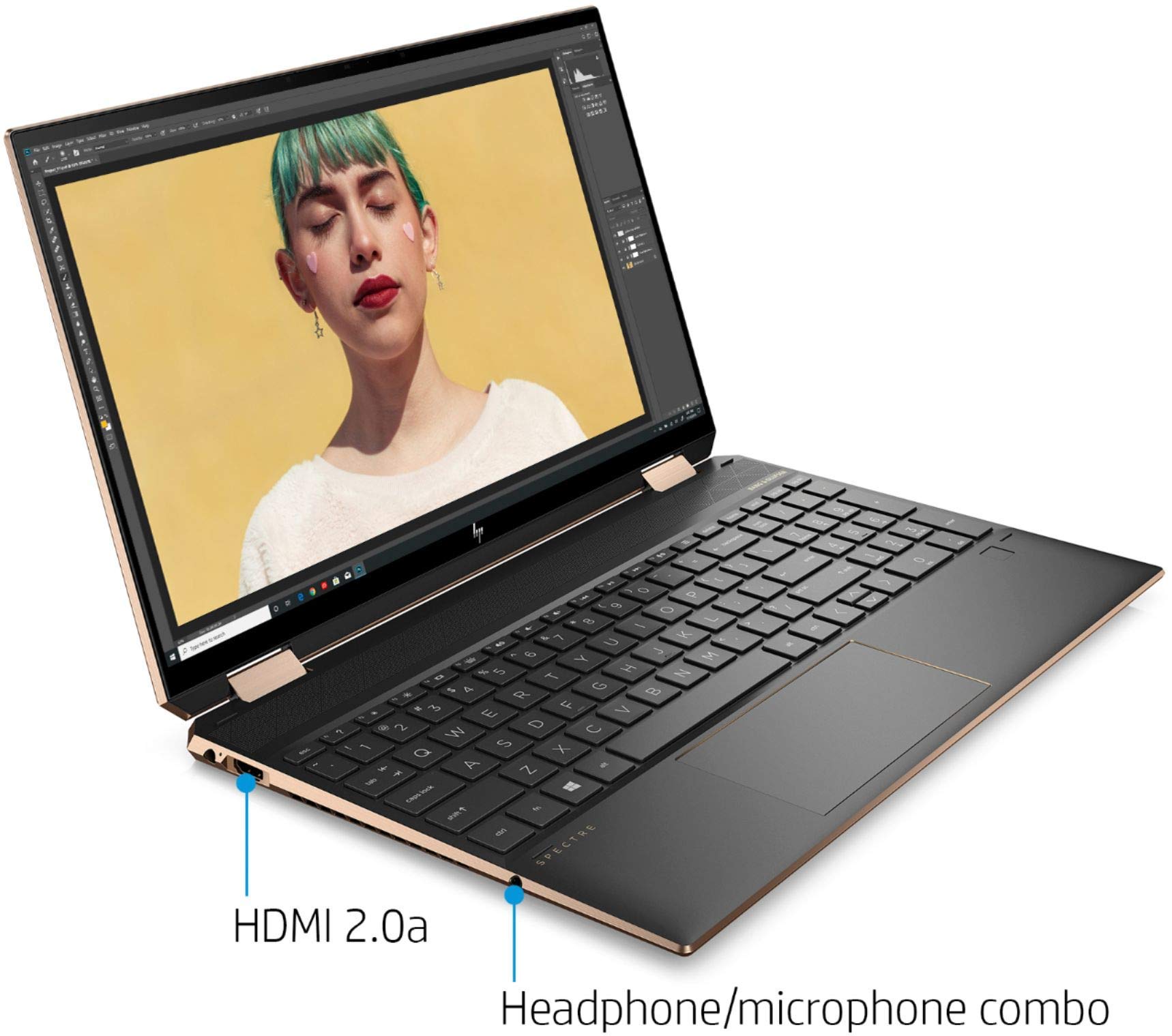 HP Spectre X360 15.6 Inch 4K UHD Touch-Screen 512GB SSD + 32GB Optane 1.8GHz i7 2-in-1 Laptop (16GB RAM, Quad-Core i7-10510U, GeForce MX330, Windows 10 Home) Nightfall Black 15-EB0043DX