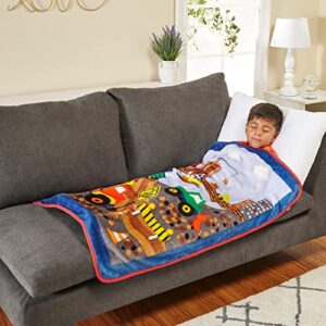 EVERYDAY KIDS Toddler Throw Blanket - 30" by 40" - Under Construction - Super Soft, Plush, Warm and Comfortable