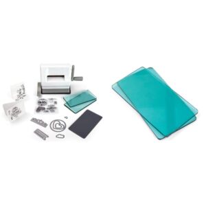 sizzix sidekick starter kit 661770 portable manual die cutting & 661769 sidekick cutting pads, 1 pair, aqua, one size