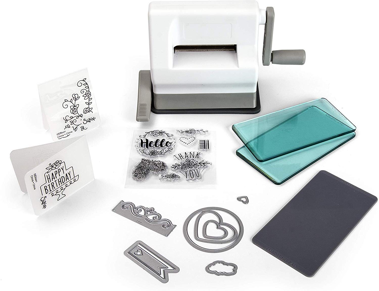 Sizzix Sidekick Starter Kit 661770 Portable Manual Die Cutting & 661769 Sidekick Cutting Pads, 1 Pair, Aqua, One Size