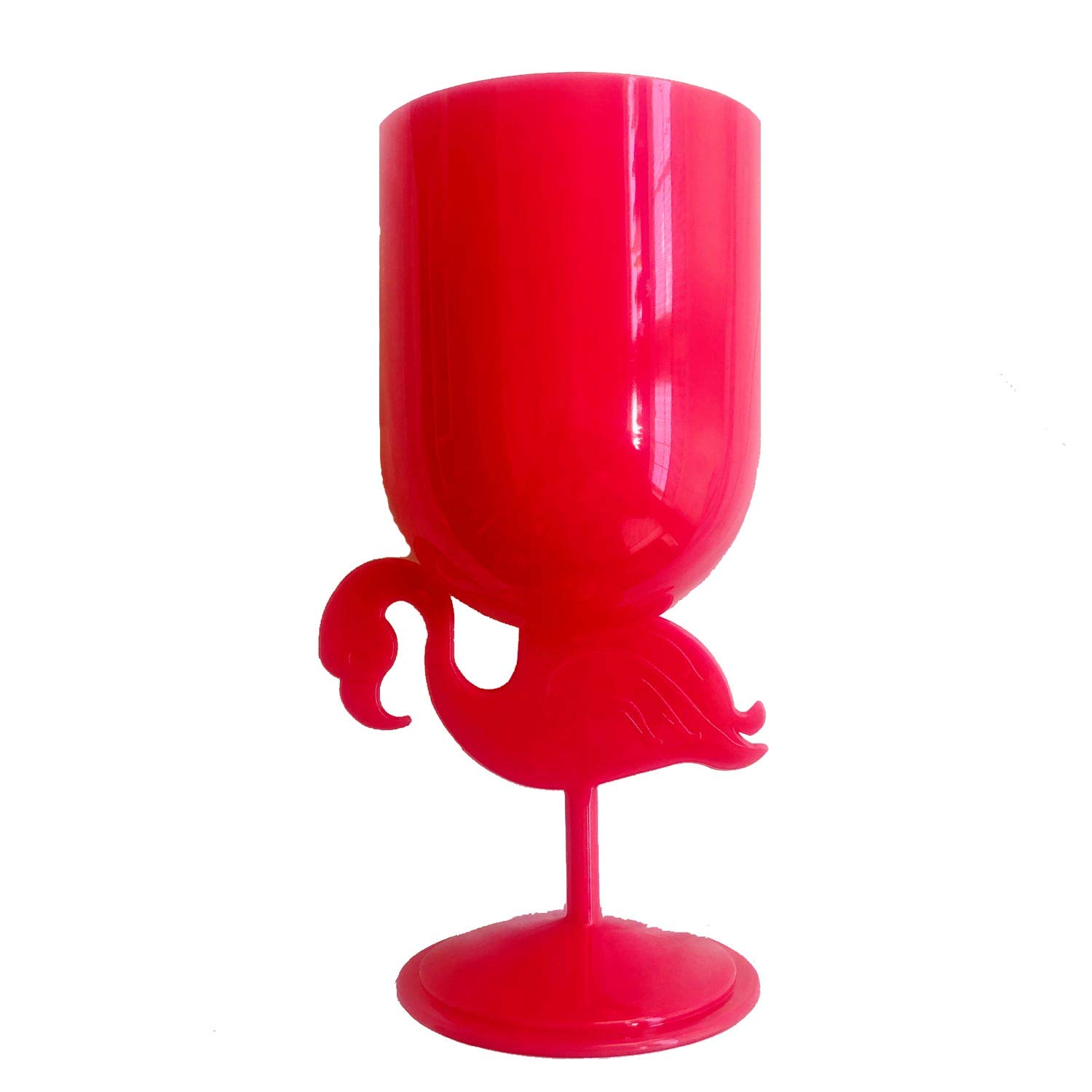 Luau Party PLASTIC PINK FLAMINGO GOBLET Drink Cup Wine Glass Tiki Bar Decoration