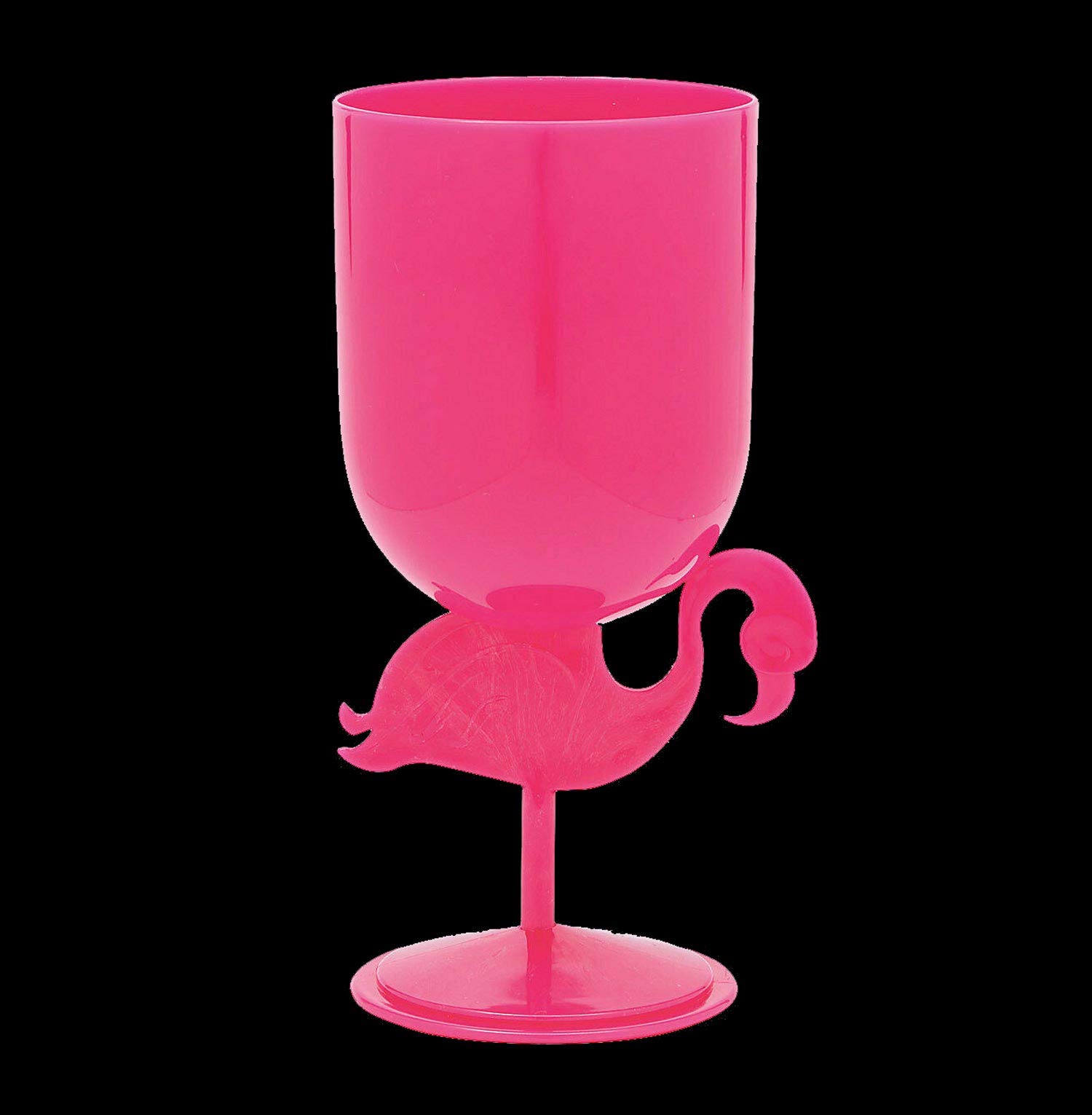 Luau Party PLASTIC PINK FLAMINGO GOBLET Drink Cup Wine Glass Tiki Bar Decoration