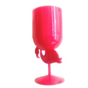 Luau Party PLASTIC PINK FLAMINGO GOBLET Drink Cup Wine Glass Tiki Bar Decoration
