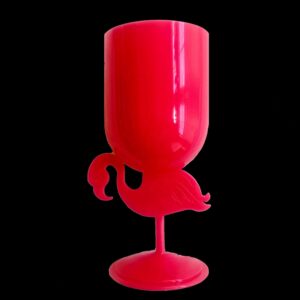 Luau Party PLASTIC PINK FLAMINGO GOBLET Drink Cup Wine Glass Tiki Bar Decoration